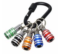 Fongmore 5Pcs Hex Shank Screwdriver Bits Holder Key Chain Extension Bar Portable Bit Holder Quick Change Screw Adapter Drill Bits with Hook