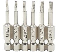 Fongmore 6 Pcs 50mm 1/4 Hex Shank Magnetic Triangle Head Screwdriver Bit Set S2 Steel Screwdriver Bits Triangle Drill Bit