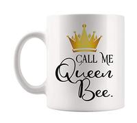 Fonhark - Call Me Queen Bee Mug, Queen Bee Coffee Mug for Boss, 11 Oz Novelty Coffee Mug/Cup, White