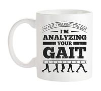 Fonhark - I'm Not Checking You Out I'm Analyzing Your Gait Mug, Physiotherapy Coffee Mug for Physical Therapist And Assistant, 11 Oz Novelty Coffee Mug/Cup, White