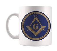 Fonhark - Masonic Mug, Freemason Symbol Square and Compass, Freemasonry Lodge Mug, Prince Hall Brother Master Mason, 11 Oz Novelty Coffee Mug/Cup, White