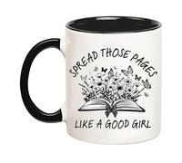 Fonhark - Smut Readers Mug, Funny Reading Mug, Spread Those Pages Spicy Reader Novelty Mug, 11 Oz Novelty Coffee Mug/Cup