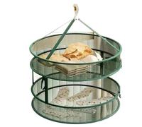 FonHNDG 2pcs Clothes Drying Net Sweater Socks Wool Tiled Rack Pocket Basket For drying food or plants(Green-2 layer)