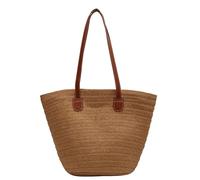 FonHNDG Beach Straw Bag Weave Tote Bag Large Capacity Summer Beach Straw Handbag and Purse Shoulder for Women Ladies Travel(Khaki)