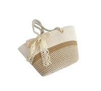 FonHNDG Beach Straw Bag Woven Large Capacity Scarf Handbag Summer Gentle Temperament Shoulder Underarm Bag Tote(A)