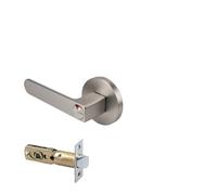 FonHNDG Door Handle Set Bathroom Red and Green Indicator Lock Indoor Door with Key Handle Silent Household Single Tongue(Silver-Keyless)