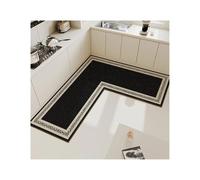 FonHNDG L-Shaped Bathroom Rug Kitchen Floor Mat Non-slip Waterproof And Dirt-resistant Carpet L-shaped Minimalist Lines Rug Home Decoration Foot Mats(Color 1,Custom Inquiry)