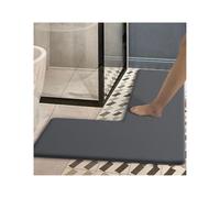 FonHNDG L-Shaped Bathroom Rug Solid Color Shower Room L-shaped Absorbent Foot Mat Bathroom Non-slip Floor Toilet Door Corner Rug(Dark Gray,150x80x45cm)