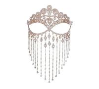 FonHNDG Rhinestone Tassel Face Veil Bohemian Retro Full