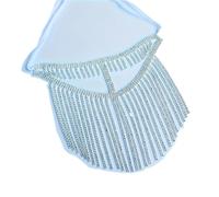 FonHNDG Rhinestone Tassel Face Veil Full Fringe Bridal Headband