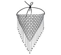 FonHNDG Rhinestone Tassel Face Veil Sequins Bling Masquerade Mask