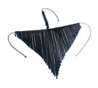 FonHNDG Rhinestone Tassel Face Veil Sexy Curtain Masquerade