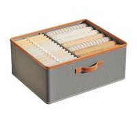 FonHNDG Underwear storage box 1pc/2pcsWardrobe Clothes Storage Box, Foldable Organizer Case,Large Capacity Pants Underwear Socks Sorting(Gray (2 Packs))