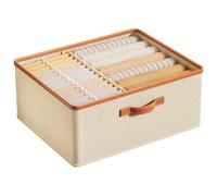 FonHNDG Underwear storage box 1pc/2pcsWardrobe Clothes Storage Box, Foldable Organizer Case,Large Capacity Pants Underwear Socks Sorting(Beige)