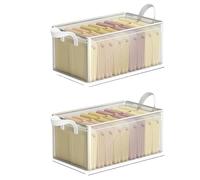 FonHNDG Underwear storage box PVC Storage Basket For Clothes Underwear Box Stainless Steel Frame Wardrobe Organizer(2pcs-without Lid)