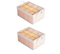 FonHNDG Underwear storage box PVC Storage Basket For Clothes Underwear Box Stainless Steel Frame Wardrobe Organizer(2pcs-with Lid)
