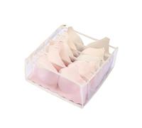 FonHNDG Underwear storage box Underwear Storage Box Foldable Socks Organizer(2pcs 6 grid beige)