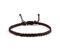 FonHNDG Woven Rope Bracelet Adjustable Waterproof Wax String Bracelet for Women Men Handmade Woven Friendship Prayer Jewelry(Brown)