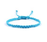 FonHNDG Woven Rope Bracelet Adjustable Waterproof Wax String Bracelet for Women Men Handmade Woven Friendship Prayer Jewelry(Blue 3)