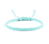 FonHNDG Woven Rope Bracelet Adjustable Waterproof Wax String Bracelet for Women Men Handmade Woven Friendship Prayer Jewelry(Blue 1)