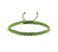 FonHNDG Woven Rope Bracelet Adjustable Waterproof Wax String Bracelet for Women Men Handmade Woven Friendship Prayer Jewelry(Green 2)
