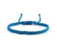 FonHNDG Woven Rope Bracelet Adjustable Waterproof Wax String Bracelet for Women Men Handmade Woven Friendship Prayer Jewelry(Blue 5)