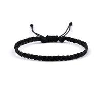 FonHNDG Woven Rope Bracelet Adjustable Waterproof Wax String Bracelet for Women Men Handmade Woven Friendship Prayer Jewelry(Black)