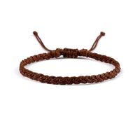 FonHNDG Woven Rope Bracelet Adjustable Waterproof Wax String Bracelet for Women Men Handmade Woven Friendship Prayer Jewelry(Coofee)