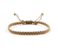 FonHNDG Woven Rope Bracelet Adjustable Waterproof Wax String Bracelet for Women Men Handmade Woven Friendship Prayer Jewelry(Khaki 2)