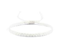 FonHNDG Woven Rope Bracelet Adjustable Waterproof Wax String Bracelet for Women Men Handmade Woven Friendship Prayer Jewelry(White)