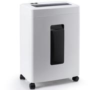 Fonirvanic Heavy Duty Paper Shredder: 10-Sheet P-5 Micro Cut Documents Destroyer 60-Min Run Anti-Jam Quiet Office Shredder with 18L Pull-Out Bin & Wheels for Home/School/Business/Workspace