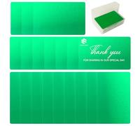 FONLAND Metal Cards Blank, 100Pcs Metal Cards Engraved, Metal Business Cards Engraving Aluminium Alloy Thickness for Customer DIY Gift Lable Tag Cards 10 Colors (Optional)(Green)