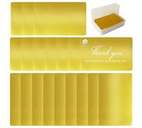 FONLAND Metal Cards Blank, 100Pcs Metal Cards Engraved, Metal Business Cards Engraving Aluminium Alloy Thickness for Customer DIY Gift Lable Tag Cards 10 Colors (Optional)(Gold)