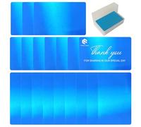 FONLAND Metal Cards Blank, 100Pcs Metal Cards Engraved, Metal Business Cards Engraving Aluminium Alloy Thickness for Customer DIY Gift Lable Tag Cards 10 Colors (Optional)(Blue)