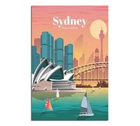 FONNIQ Australia Sydney Vintage Travel Posters OperaCanvas Art Posters Painting Pictures Wall Art Prints,Wall Decor for Bedroom, Home Office Decor Party Gifts16x24inchs(40x60cm)