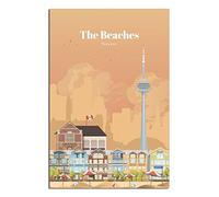 FONNIQ Canada Toronto The Beaches Vintage Travel Posters TowerCanvas Art Posters Painting Pictures Wall Art Prints,Wall Decor for Bedroom, Home Office Decor Party Gifts20x30inchs(50x75cm)