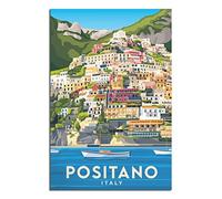 FONNIQ Italy Positano Vintage Travel Posters Cliff Town CoastalCanvas Art Posters Painting Pictures Wall Art Prints,Wall Decor for Bedroom, Home Office Decor Party Gifts12x18inchs(30x45cm)