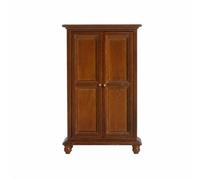 Fonowx 1:12 Scale Miniature Wooden Closet Detailed Dollhouse Wardrobe with Hinged Doors Space-Conscious Mini Armoire with Double Doors for DIY Crafters, Walnut
