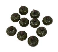 Fonowx 12 Pieces Foam Pumpkin Seasonal Mini Artificial Pumpkins Compact Fall Harvest Decorative Pumpkins for Photography Props, Dark Green