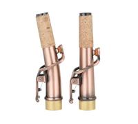 Fonowx 2 Pieces Saxophone Neck Assembly Replacement Neck Tube Adapter Joint With Cork And Side Key Mechanism Suitable for practice stage performance repair use, Red Antique