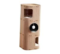Fonowx 3-Story Cat House, Cute Hiding Cave for Indoor Cats, Kittens, Multifunctional, Soft Cushion, Cat Bed, Supplies, Camel