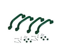 Fonowx 4 Pieces Climbing Frame Handles Swingset Attachments Outdoor Playground Grips Pp Material Non Slip Smooth Edges Suitable for Backyard Tree House Garde, Dark Green
