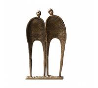 Fonowx Abstract Figurine Display Modern Sculpture Statue Ornament Crafted From Cast Aluminum With Textured Finish for Living Room Office Desk Bookshelf Fireplace Mantel, Gold Bronze