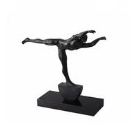 Fonowx Abstract Statue Artistic Metal Ornament Sculpture With Secure Base Suitable for Home Decoration Tabletop Display Office Workspace Modern, Yellow Bronze
