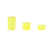 Fonowx Acrylic Display Stand Dessert Pedestal Riser Block Plinth With Textured Faceted Effect For Showcasing Cakes Pastries And , Yellow , Set Of 3 28cm, 15cm, 10cm Height