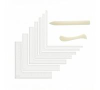 Fonowx Acrylic Drawing Ruler Set Square Tool Guide Measuring Straightedge Cutting Knife With Clear Engraved Scale For Accurate, 10.8, L-shaped 7-Piece Set 0.5mm Thickness With Paper Folding Knife