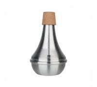 Fonowx Aluminum Trumpet Mute Practice Portable Accessory Cork Protector Lightweight Alloy Frame for daily practice reduces volume by 80 to 90, Silver