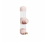 Fonowx Automatic Drinking Feeder Waterer Dispenser Bottle Leak-Resistant PVC Construction Secure Mounting Suitable for Parrots Finches Home Use, Pink, 220ML