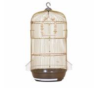 Fonowx Avian Enclosure Round Bird Cage Hanging Parrot Cage Carbon Steel With Interior Toy Perch Cups And Easy suitable for home decoration room, Array, Gold, Diameter 33CM, Height 71CM