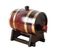 Fonowx Barrel Spirits Cask Dispenser Keg and Stand Solid Wood and Iron Hoops for Storing and Serving Suitable for bar Counter Kitchen Restaurant Celebrations, Retro Color, 3L
